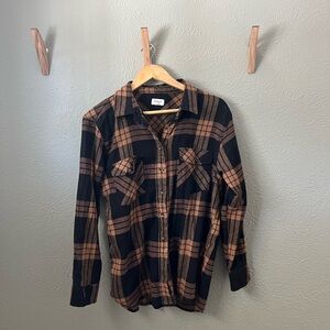 Brown and black plaid flannel